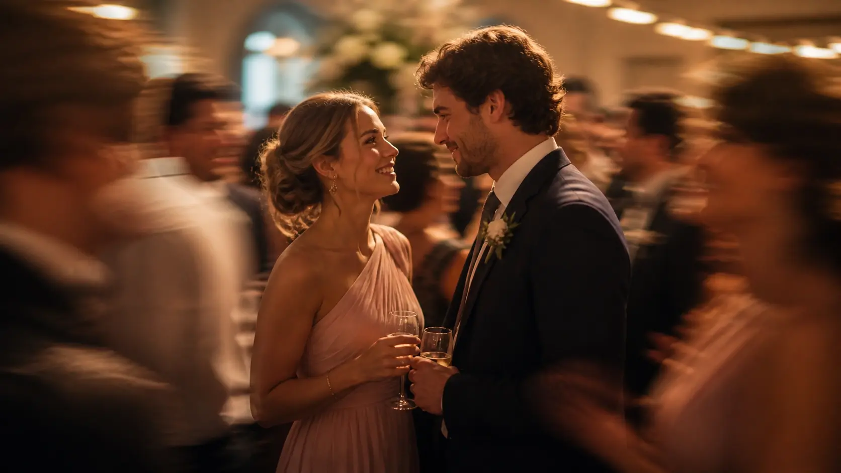 Conversation pendant une soirée de mariage